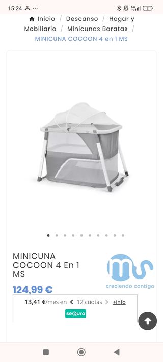 Cuna viaje, mecedora con mosquitera,4 en 1