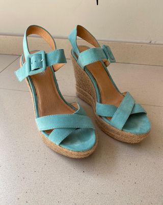 Sandalias Esparto Turquesa