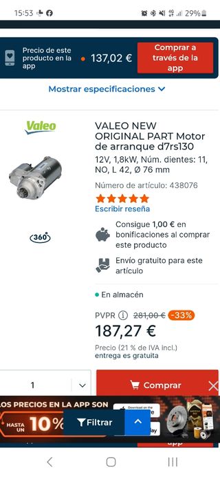 Motor de arranque nuevo