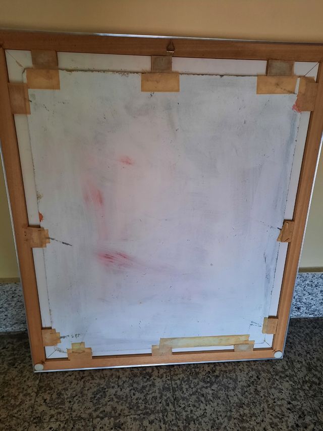 Quadro olio su tela vaso con mimose