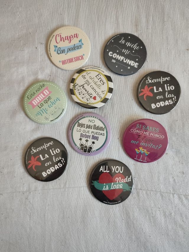 9 Chapas boda/despedida de soltero/a