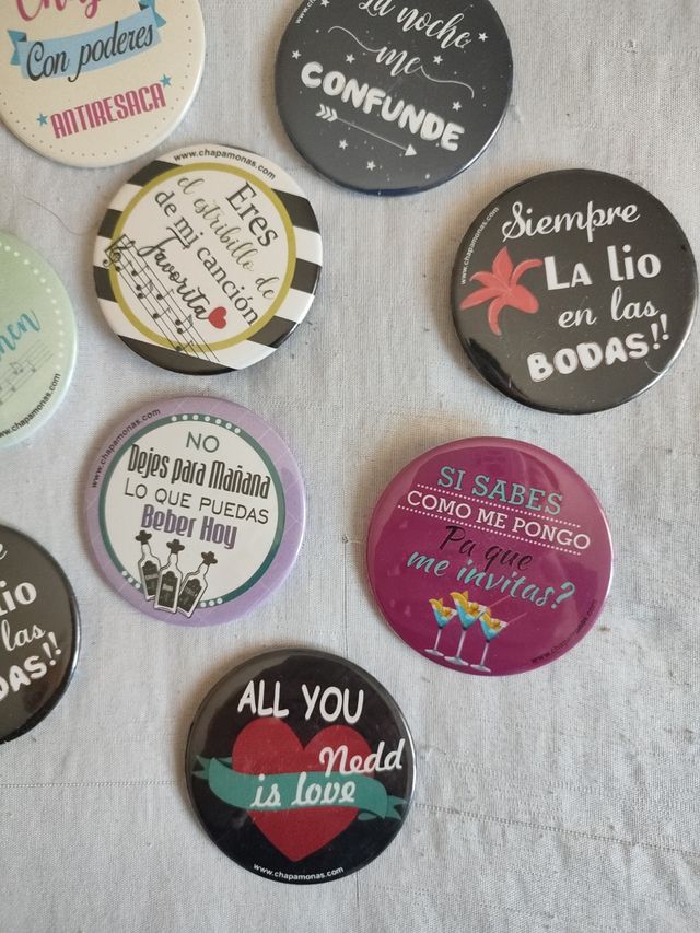 9 Chapas boda/despedida de soltero/a