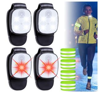 4 LED Clip Lamp USB Ricaricabile + 4 braccialetti