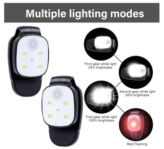 4 LED Clip Lamp USB Ricaricabile + 4 braccialetti