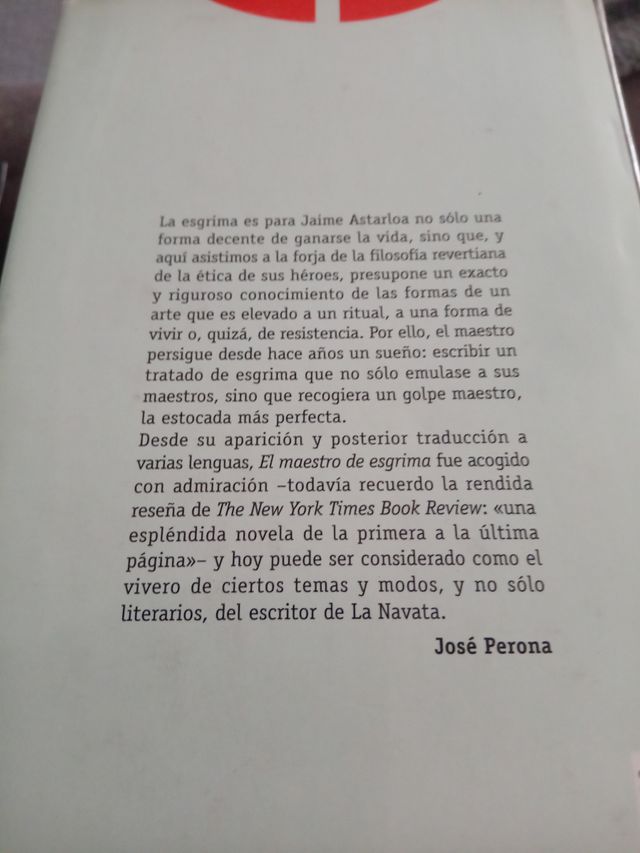 El maestro de esgrima. Pérez reverte