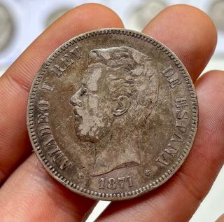 Moneda PLATA 5 Pesetas 1871 *(18-74) AMADEO I 