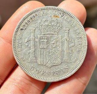 Moneda PLATA 5 Pesetas 1871 *(18-74) AMADEO I 
