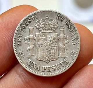 Moneda PLATA 1 Peseta 1883 *(18-83) ALFONSO XII