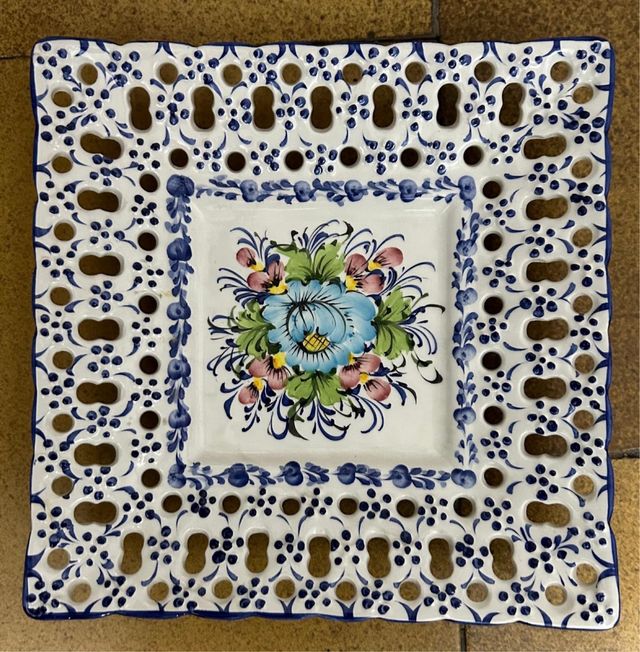 Plato ceramica cuadrado