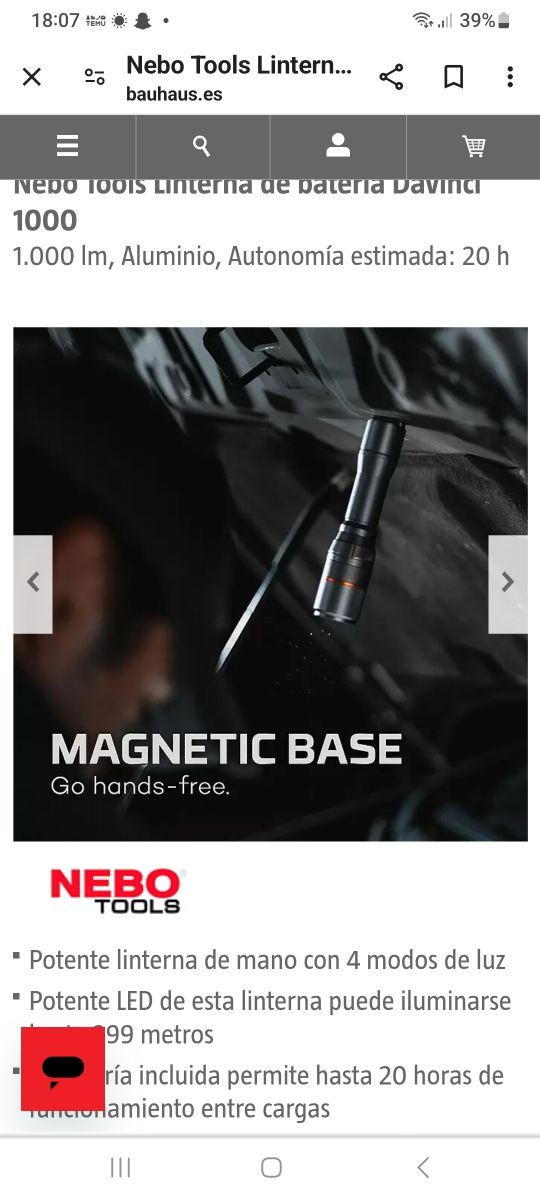 Linterna Nebo 1000..nueva sin estrenar