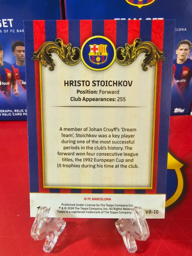 Hristo Stoichkov Vintage Topps FC Barcelona Team