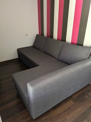 Sofa cama gris con chaise lounge