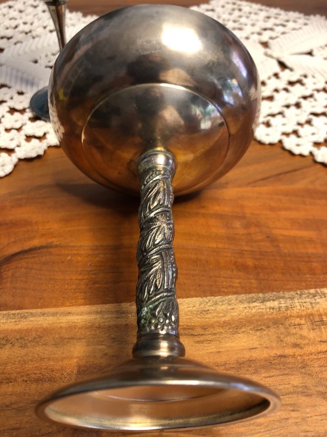 3 copas sueltas alpaca. La alta es Valero. Años 60