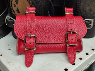 Borsa pelle Rosso stampato sottosella bicicletta