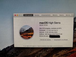 Imac 21,5” mediados 2011