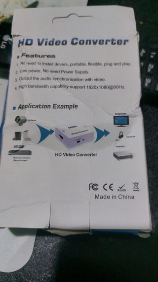 Adaptador conversor de av a hdmi