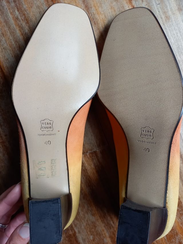 Scarpe décolleté sfumate arancione 40