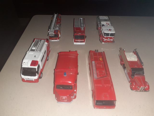 7 Camiones bomberos metal
