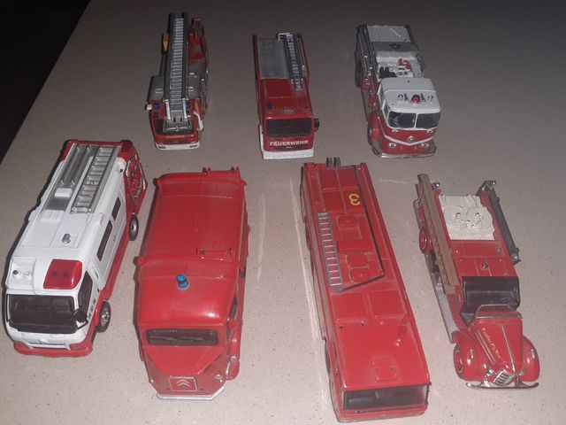 7 Camiones bomberos metal