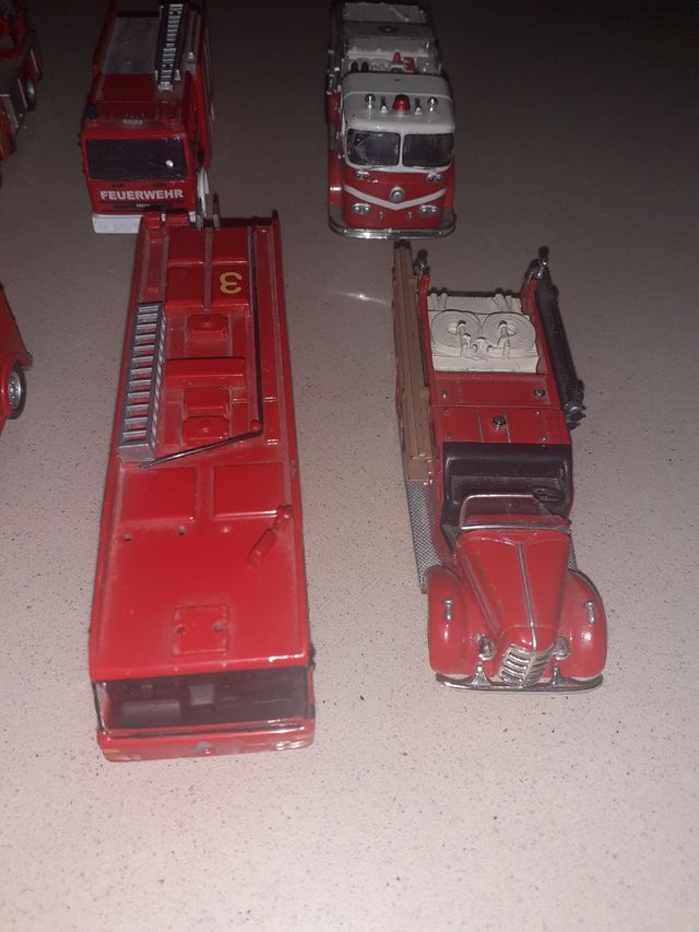7 Camiones bomberos metal