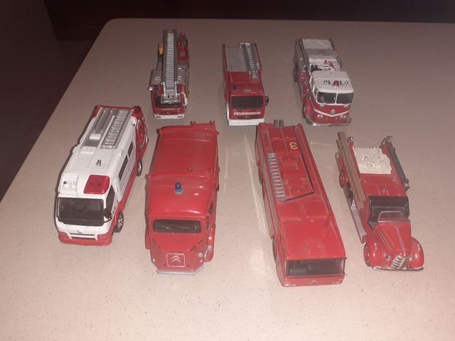 7 Camiones bomberos metal