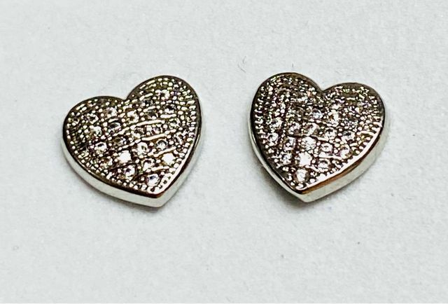 Pendientes de corazones y circonitas plata ley 925