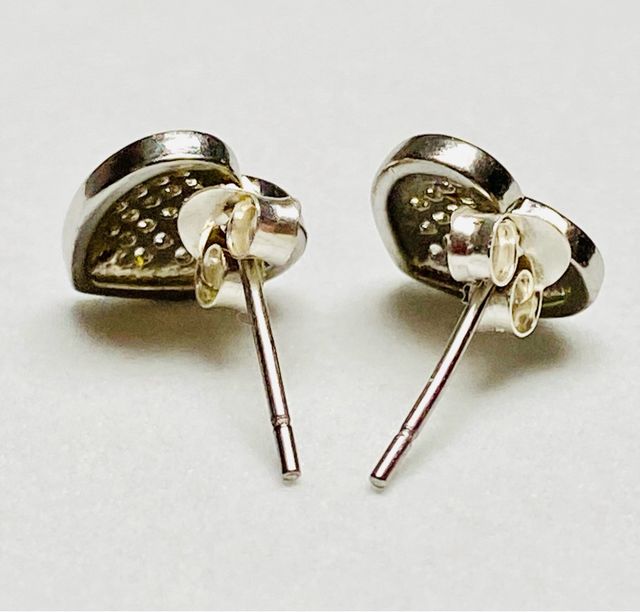 Pendientes de corazones y circonitas plata ley 925