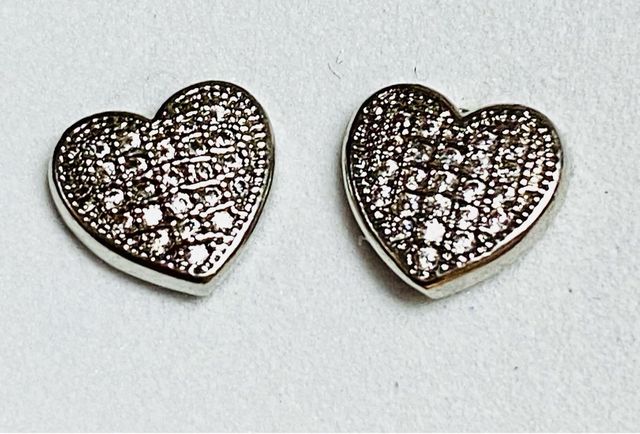 Pendientes de corazones y circonitas plata ley 925