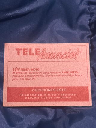 Cromo Tele anuncios años 80 Nuevo