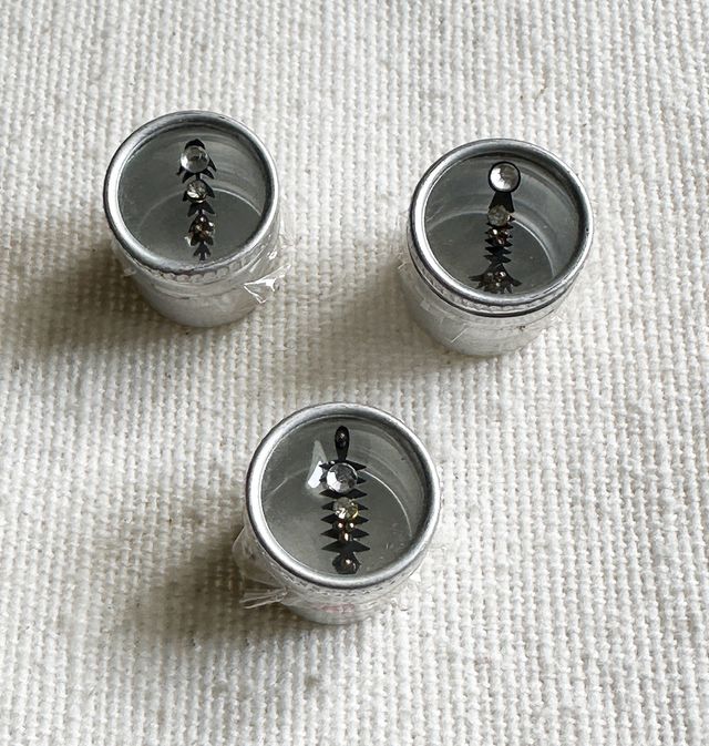 Set 3 Bindi indiani in scatola metallo