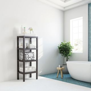 Lote 2 estanterías de 4 altura marrón