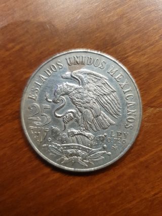 Moneda plata México olimpiadas 25 pesos