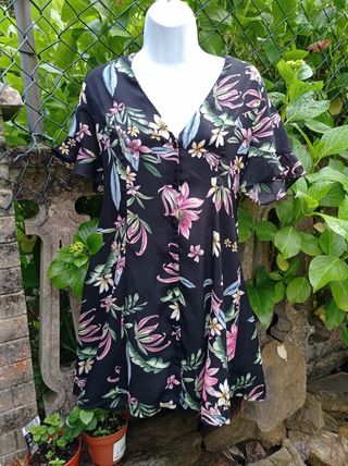 Vestido veraniego flores, talla S