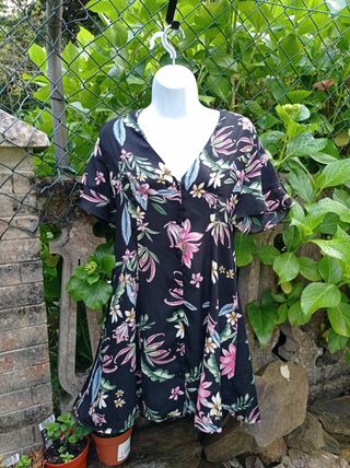 Vestido veraniego flores, talla S
