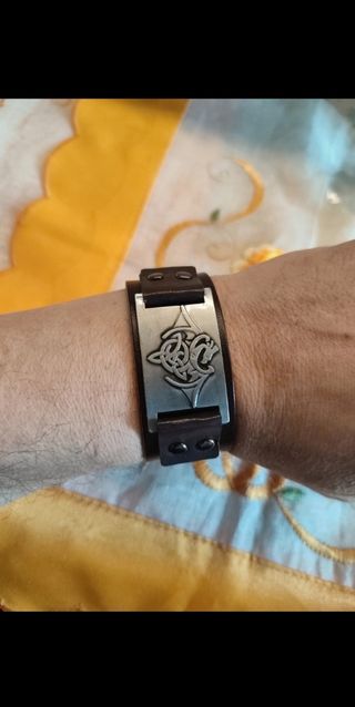 Bracciale nordic pelle fibia drago celti