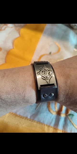 Bracciale nordic pelle fibia drago celti