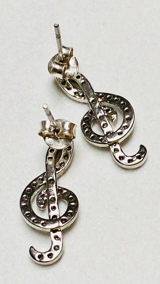 Pendientes Clave de Sol en plata de ley 925