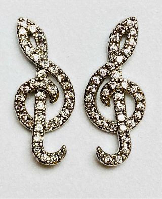 Pendientes Clave de Sol en plata de ley 925