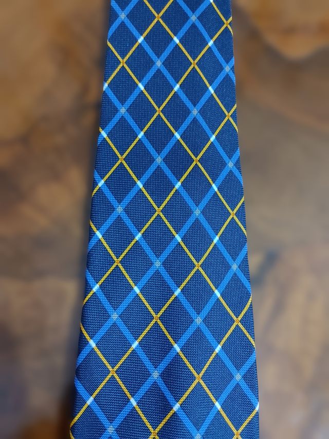 Cravatta ANONIMA® BLUE tema Quadri Giallo