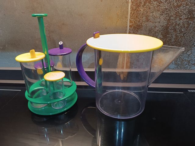 Set brocca + set oliera in plastica vintage