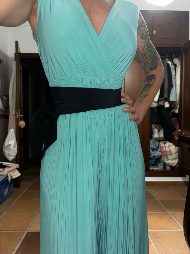 mono largo vestir turquesa talla única