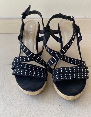 Sandalias Esparto Negras