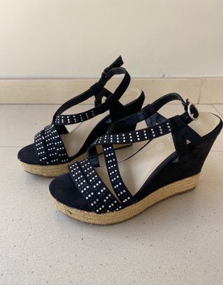 Sandalias Esparto Negras