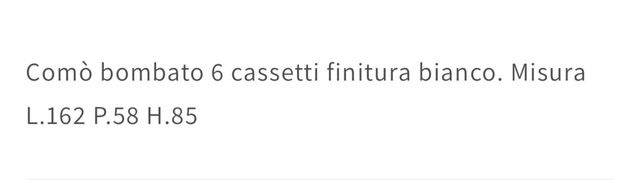 Comò bombato bianco