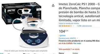 Imetec ZeroCalc PS1 2000 hasta 3.8 bares