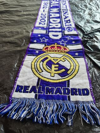 Bufanda fútbol Real Madrid centenario 1902 - 2002