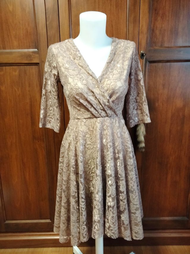 Vestito elegante beige tg. M/L