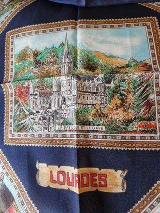 Foulard Vintage Ricordo di Lourdes 