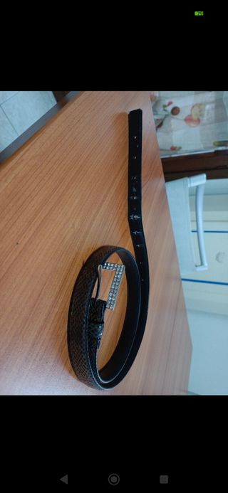 Cintura vera pelle e fibbia brillantini 