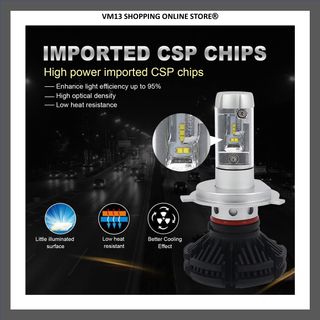 Coppia Lampade X3 H4 Led  6000 Lumen Da 25w